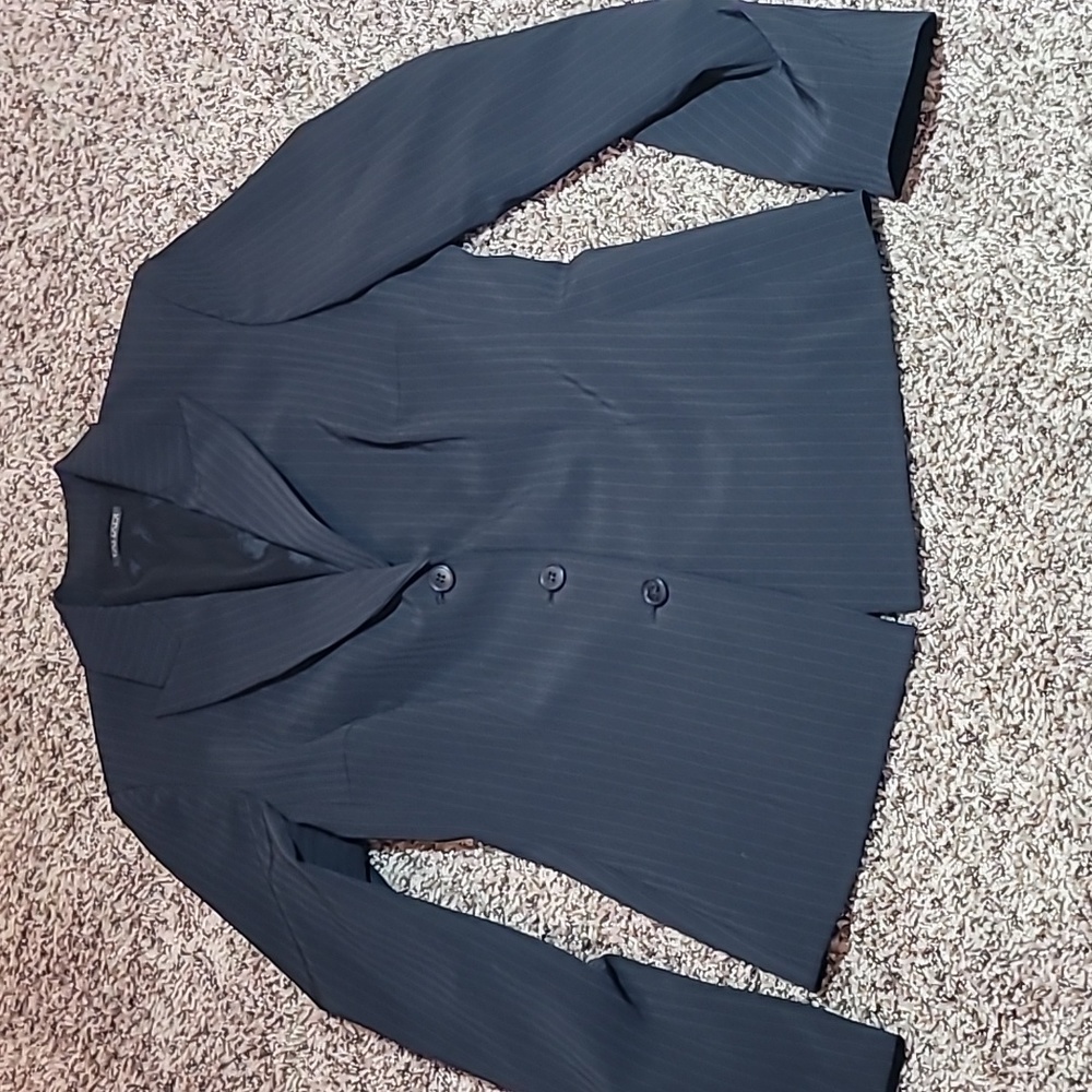 Tahari pinstripe blazer black 6